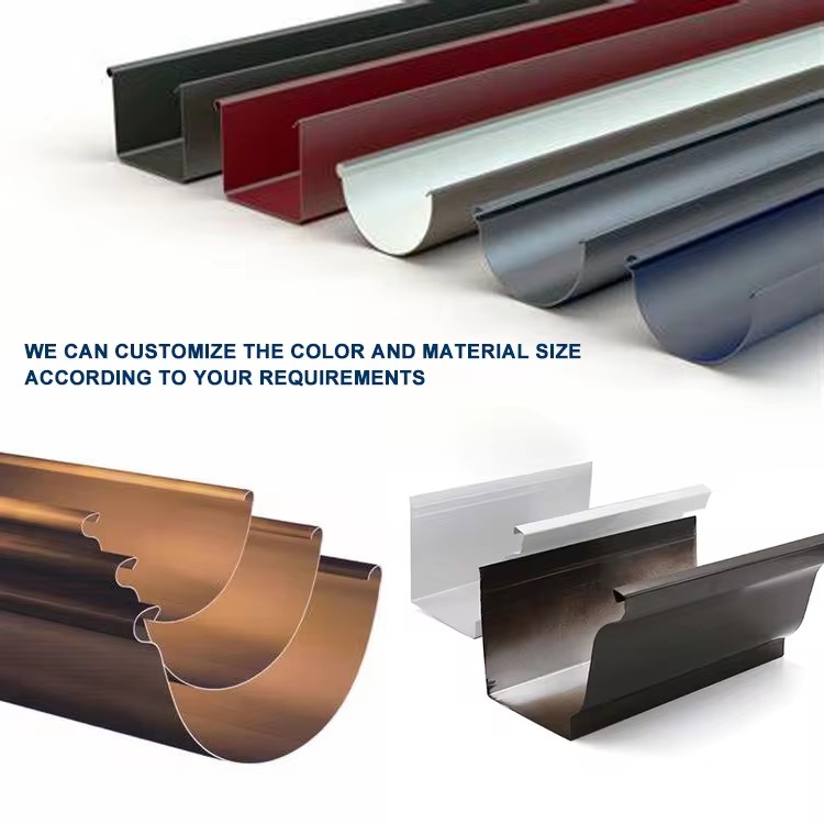 Aluminum roof rain gutter